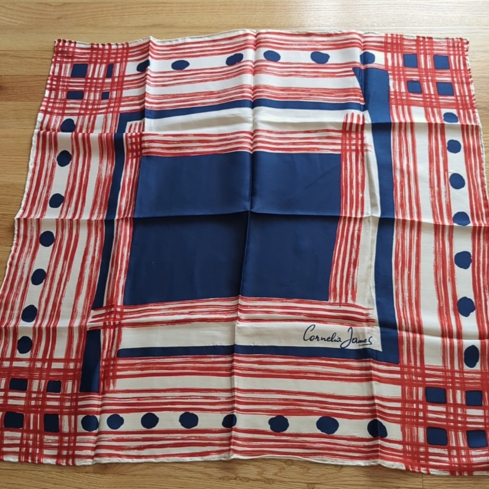 Large designer silk square scarf